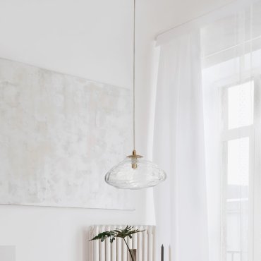 Nova Luce King - hanglamp - Ø 26 x 200 cm - goud en transparant