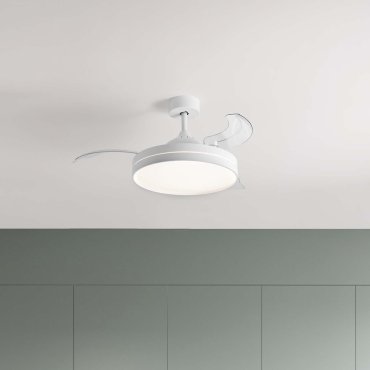 Nova Luce Nevma - plafondventilator met licht en afstandsbediening - Ø 107 x 49 cm - 36W LED incl. - mat wit
