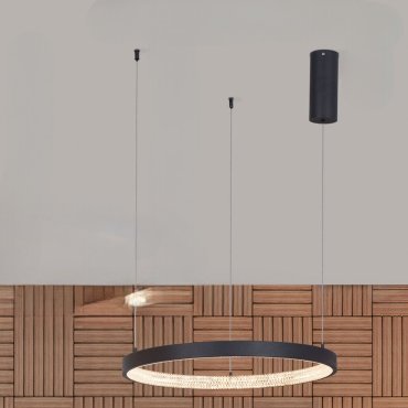 Nova Luce Preston - hanglamp - Ø 40 x 120 cm - 25W dimbare LED incl. - zand zwart