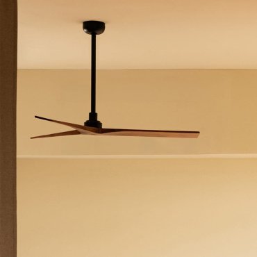 Faro Klim M - plafondventilator - Ø 125 cm - mat zwart en donker walnoot