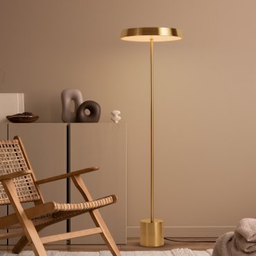 Nova Luce Vetro - vloerlamp - Ø 40 x 136 cm - 33W  LED incl. - satijn goud