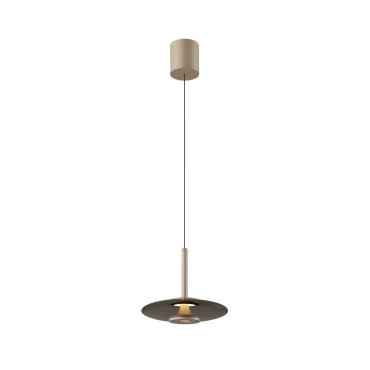 Artdelight Madison - hanglamp - Ø 22 x 200 cm - 11W dimbare LED incl. - champagne en koffie