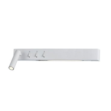 VK Lighting Bar - wandverlichting met linkse leeslamp - 40 x 17 x 5 cm - 3W + 2x6W LED incl. - wit