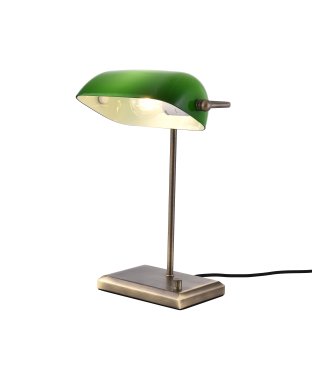 Artdelight Oxford - taffellamp - 17,5 x 26 x 37 cm - brons en groen