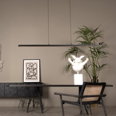 Lucide Sigma - hanglamp - 147,7 x 8,2 x 150 cm - 36W dimbare LED incl. - zwart