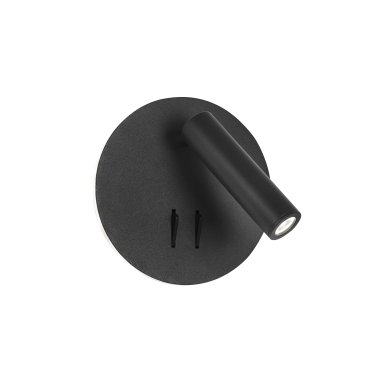 TWEEDEKANS - Nova Luce Penor - wandverlichting met schakelaar - Ø 14 x 5,7 cm - 9W LED incl. - zand zwart