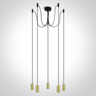 ONE Light E27 Pendant Tubes - hanglamp - Ø 4,2 x 209,5 cm - geborsteld messing