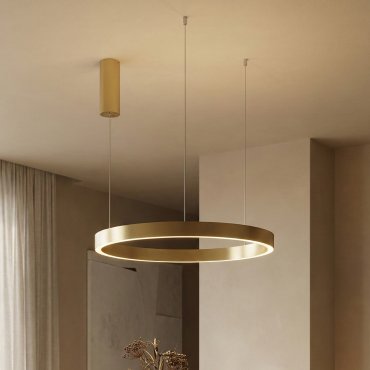Nova Luce Elowen - hanglamp - Ø 60 x 150 cm - 60W dimbare LED incl. - goud