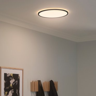 Nordlux Oja 42 - plafondverlichting - Ø 42,4 x 2,3 cm - 24W dimbare LED incl. (3000K/4000K) - IP54 - zwart