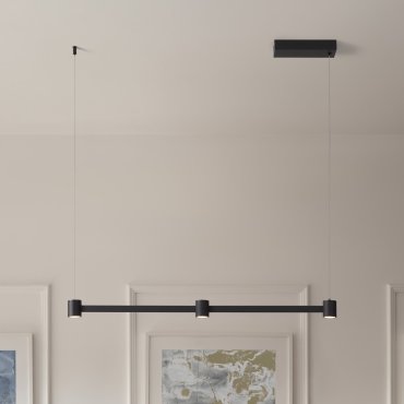 Nova Luce Puize - hanglamp - 80 x 140 x 6 cm - 21W dimbare LED incl. - zandzwart