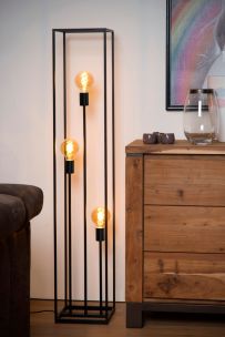 Lichtkoning Achille - staanlamp - 25 x 25 x 140 cm - zwart