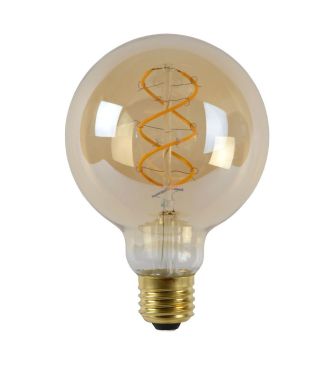 Lucide LED filament lamp - Ø 9,5 x 13,8 cm - E27 - 4,9W dimbaar - 2200K - amber