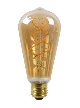 Lucide LED filament lamp - Ø 6,4 x 14,6 cm - E27 - 5W dimbaar - 2200K - amber