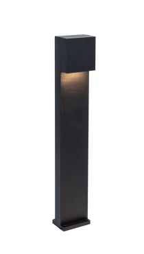 Lutec Gemini XF -  tuinpaal - 9,2 x 11 x 65 cm - 9W LED incl. - zwart - warm wit
