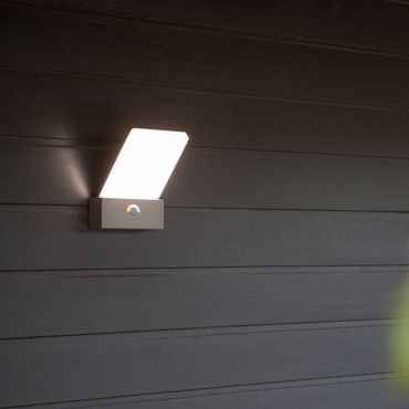 Lutec Pano - buiten wandverlichting - 14 x 13 x 19 cm - 17,5W LED incl. - IP54 - donkergrijs