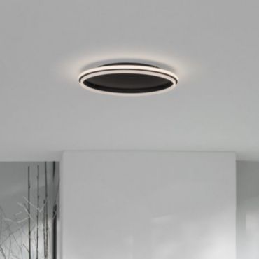 Nova Luce Willow - plafondlamp - Ø 60 x 6 cm - 52W LED incl. - zandzwart