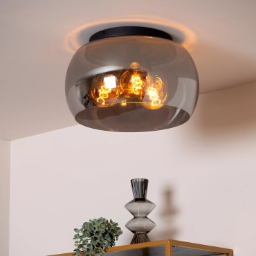 Lucide Olivia - plafondverlichting - Ø 40 x 27 - fumé