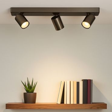 Projectlight Phoebe - opbouwspot 3L - 54 x 7 x 11 cm - brons