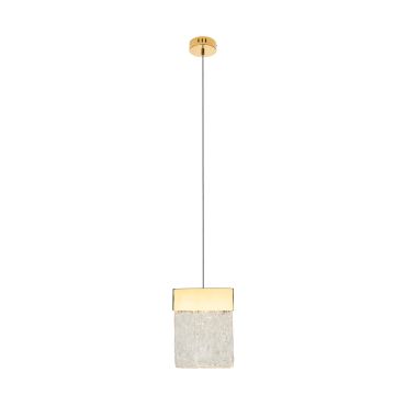 Maxlight Vetro - hanglamp - 13 x 13 x 180 cm - 4,5W dimbare LED incl. - goud