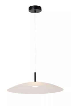 Lucide Menga - hanglamp - Ø 60 x 150 cm - 18,6W dimbare LED incl. - opaal