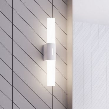Nordlux Helva Double Basic - wandverlichting - 10,6 x 5,7 x 42,5 cm - 9W LED incl. - IP44 - wit