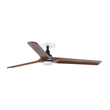 Faro Heywood L - plafondventilator met licht en inbouwrozet - Ø 132 cm - mat zwart en donker walnoot