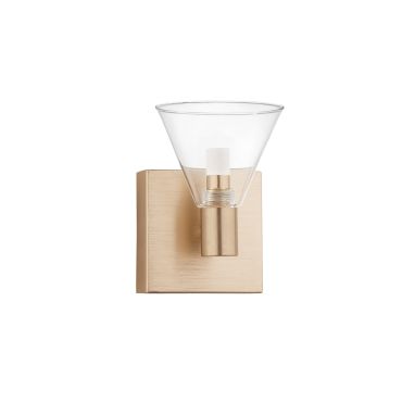 Nova Luce Marce - wandverlichting - 12 x 14,5 x 17,5 cm - 5W LED incl. - goud en transparant