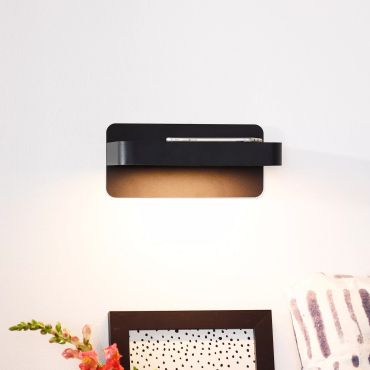 Lucide Atkin - bedlamp met USB-poort - 25 x 14 x 11,5 cm - 6W LED incl. - zwart