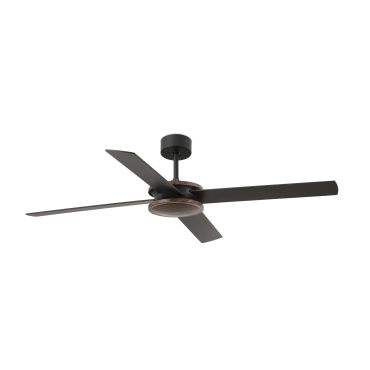 Faro Polea - plafondventilator met afstandsbediening en timer - Ø 132,2 cm - zwart en bruin