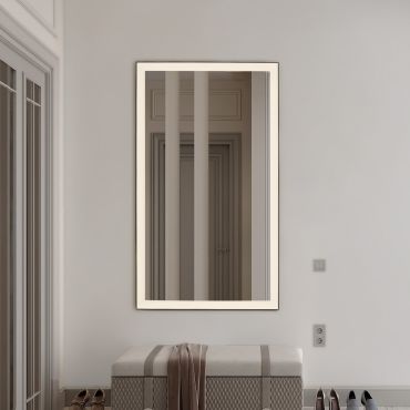 Nova Luce Deca - spiegel met verlichting - 70 x 120 x 3,5 cm - 36W LED incl. - IP44 - zandzwart en wit