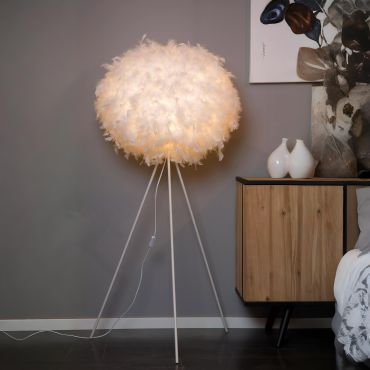 Lucide Goosy Soft - staanlamp - 148 cm - Wit