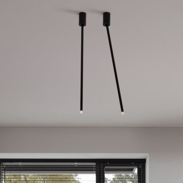 Nova Luce Ornos - plafondlamp - Ø 5 x 70 cm - 4W LED incl. - zandzwart