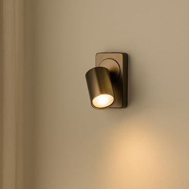 Projectlight Phoebe - opbouw wand spot met schakelaar - 12 x 7 x 11 cm - brons