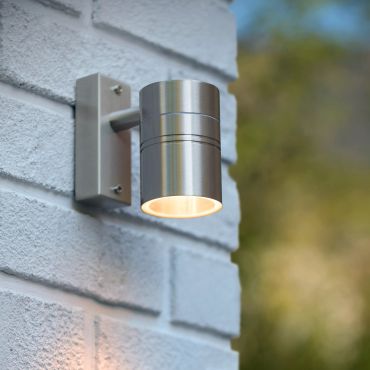 Lucide Arne - opbouwspot - 6,3 x 12 x 11,5 cm - 5W LED incl. - IP44 - satijn chroom