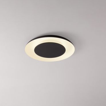 Nova Luce Epos - plafondlamp - Ø 60 x 6 cm - 38W dimbare LED incl. - zandzwart en wit