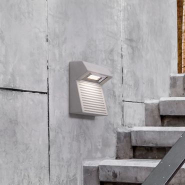 Nova Luce Moris - buiten wandverlichting - 20 x 21,5 x 9 cm - 8W LED incl. - IP65 - grijs