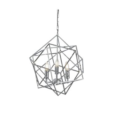 Searchlight Cube - luster - Ø 48 x 150 cm - chroom