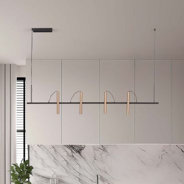 Nova Luce Prato - hanglamp - 150 x 230 x 9,2 cm - 22W dimbare LED incl. - Moca-koffie en zwart