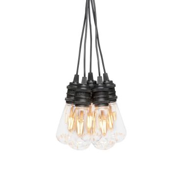 Konstsmide - decoratieve lichtsnoer met dimfunctie - starterset - 9,15 meter lengte plus 10,85 meter snoer - 10 vervangbare LED-lampen incl. - 7W - IP44 - zwart