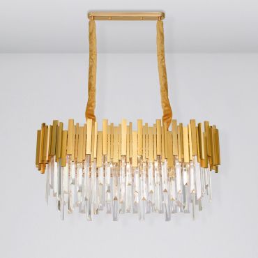 Nova Luce Grane - hanglamp - 80 x 30 x 120 cm - goud en transparant