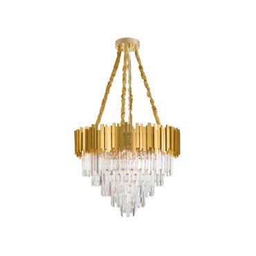 Nova Luce Grane - luster - Ø 73 x 120 cm - goud en transparant