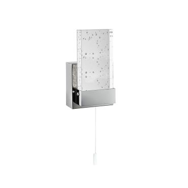 Searchlight Bathroom - wandverlichting met trekschakelaar - 10 x 17 cm - 4,5W LED incl. - IP44 - chroom