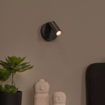 Lucide Toni - oplaadbare wandlamp - Ø 8,1 x 12,4 cm - 2W dimbare LED incl. - grijs