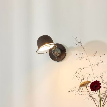 Lucide Honore - wandlamp met schakelaar - 10 x 28 x 11,5 cm - roest bruin