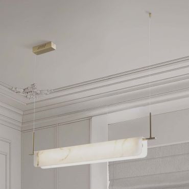 Nova Luce Aider - hanglamp - 100 x 130 x 8 cm - 35W dimbare LED incl. - messing goud
