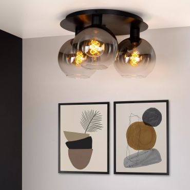 Lucide Marius - plafondverlichting - Ø 50 x 22 cm - zwart
