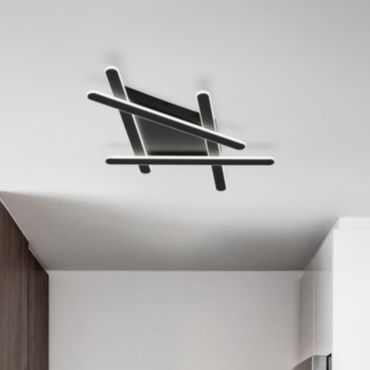 Nova Luce Willow - plafondlamp - 75 x 59 x 5,6 cm - 60W dimbare LED incl. - zandzwart