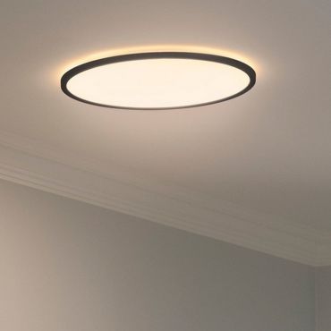 Nordlux Oja - plafondverlichting - Ø 42,4 x 2,3 cm - 19W LED incl. (3000K-4000K) - IP54 - zwart