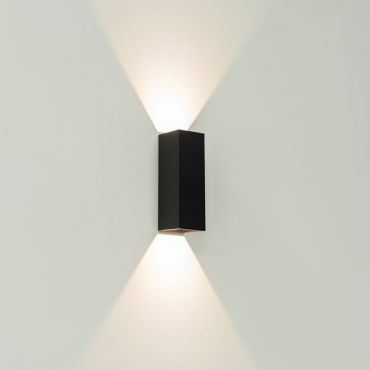 Artdelight Vegas - wandlamp - 5 x 5 x 15 cm - 2 x 1,5W LED incl. - IP65 - zwart