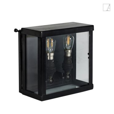 Authentage Vitrine Petite 2L - buitenwandverlichting 2L - 15 x 7,5 x 15 cm - IP43 - brons